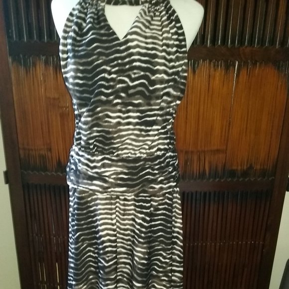 bcbg faux croc metallic dress